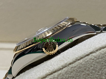 Rolex Lady-Datejust 26 ellow Gold Silver Diamond Dial Ref.279173