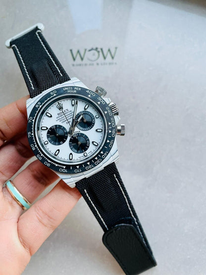 Noob Factory 1:1 Rolex Daytona DIW PANDA White Carbon Case and Bezel Best Edition White/Black Dial SA4130 V2