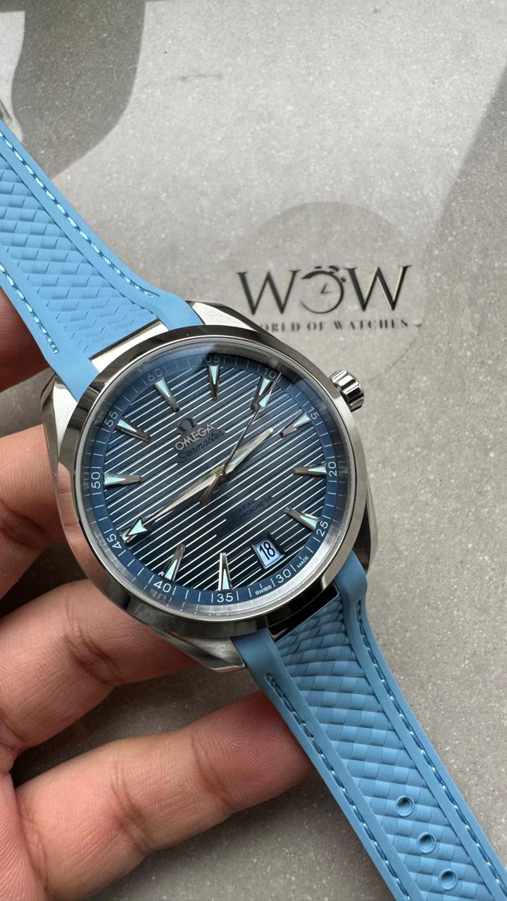Aqua Terra 41mm VSF 1:1 Best Edition Summer Blue Dial on Blue Rubber Strap A8900