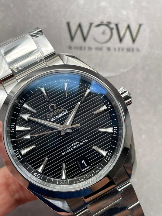 AQUA TERRA 150M MASTER CHRONOMETERS VSF 1:1 BEST EDITION BLACK DIAL SILVER SECOND HAND ON SS BRACELET A8900