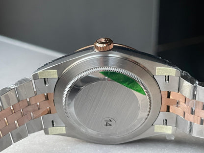 VSF Factory 1:1  Rolex Datejust 41mm 126331 904L RG/SS Fltued Bezel Pattern Motif Grey Dial Stick VS3235