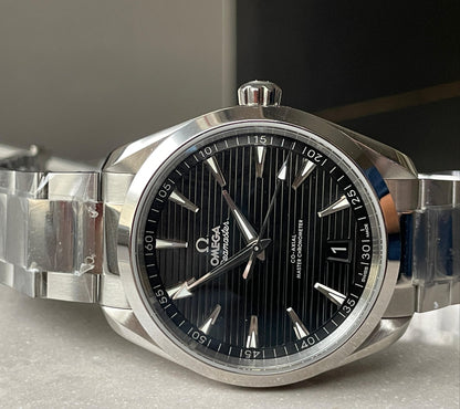 AQUA TERRA 150M MASTER CHRONOMETERS VSF 1:1 BEST EDITION BLACK DIAL SILVER SECOND HAND ON SS BRACELET A8900