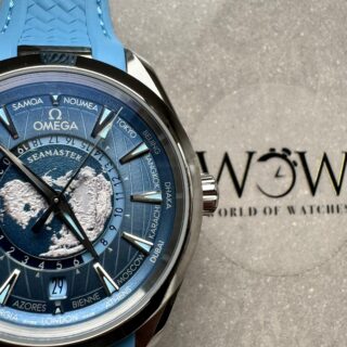 Aqua Terra GMT Worldtimer 43mm VSF 1:1 Best Edition Summer Blue Dial on Blue Rubber Strap A8938