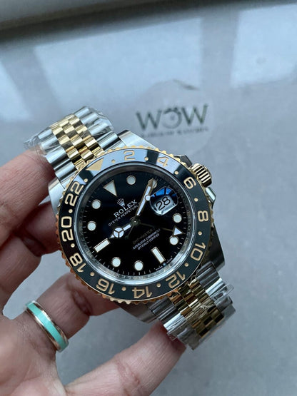 EWF Factory 1:1 Rolex GMT-Master II 126713GRNR 904L YG/SS Black Dial Dots VR3285