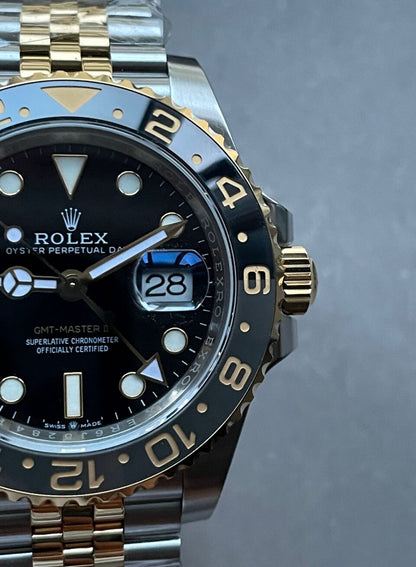 EWF Factory 1:1 Rolex GMT-Master II 126713GRNR 904L YG/SS Black Dial Dots VR3285