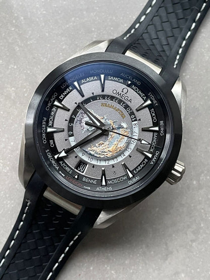 Aqua Terra 150M 43mm 24 Ti VSF 1:1 Best Edition Gray Dial on Black Rubber Strap A8938