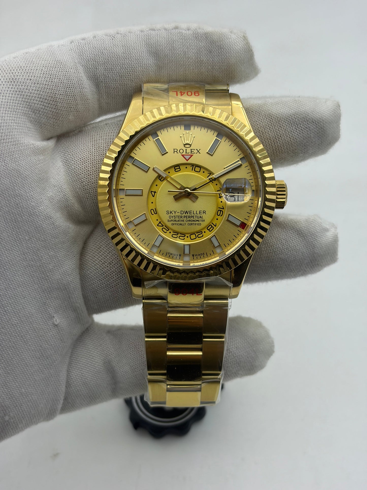 Noob FACTORY 1:1 Rolex Sky-Dweller 326934 SS Best Edition Gold Dial A23J  ?330.00