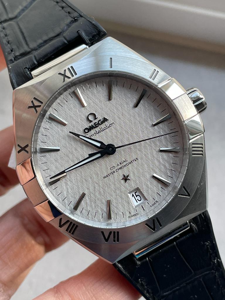 Constellation Black Ceramic SS SBF 1:1 Best Edition White Textured Dial on Black Gummy Strap A8900