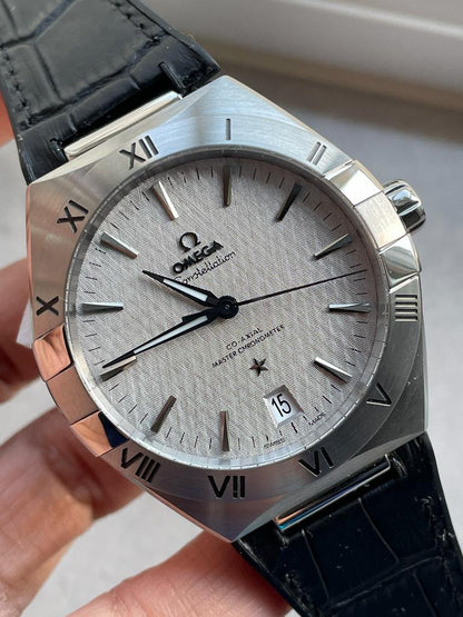Constellation Black Ceramic SS SBF 1:1 Best Edition White Textured Dial on Black Gummy Strap A8900