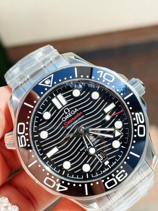 2018 Seamaster Diver 300M SS VSF 1:1 Best Edition Bezel BLACK Dial on SS Bracelet A2824 decorated to CAL.8800