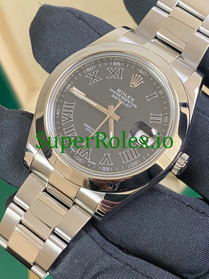 Rolex Datejust II 41 Steel Black Roman Dial Ref.116300