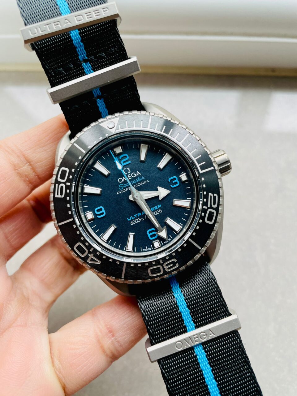 Seamaster 6000M Ultra Deep SS SBF 1:1 Best Edition Black Dial on Black Nylon Strap A8912 Super Clone