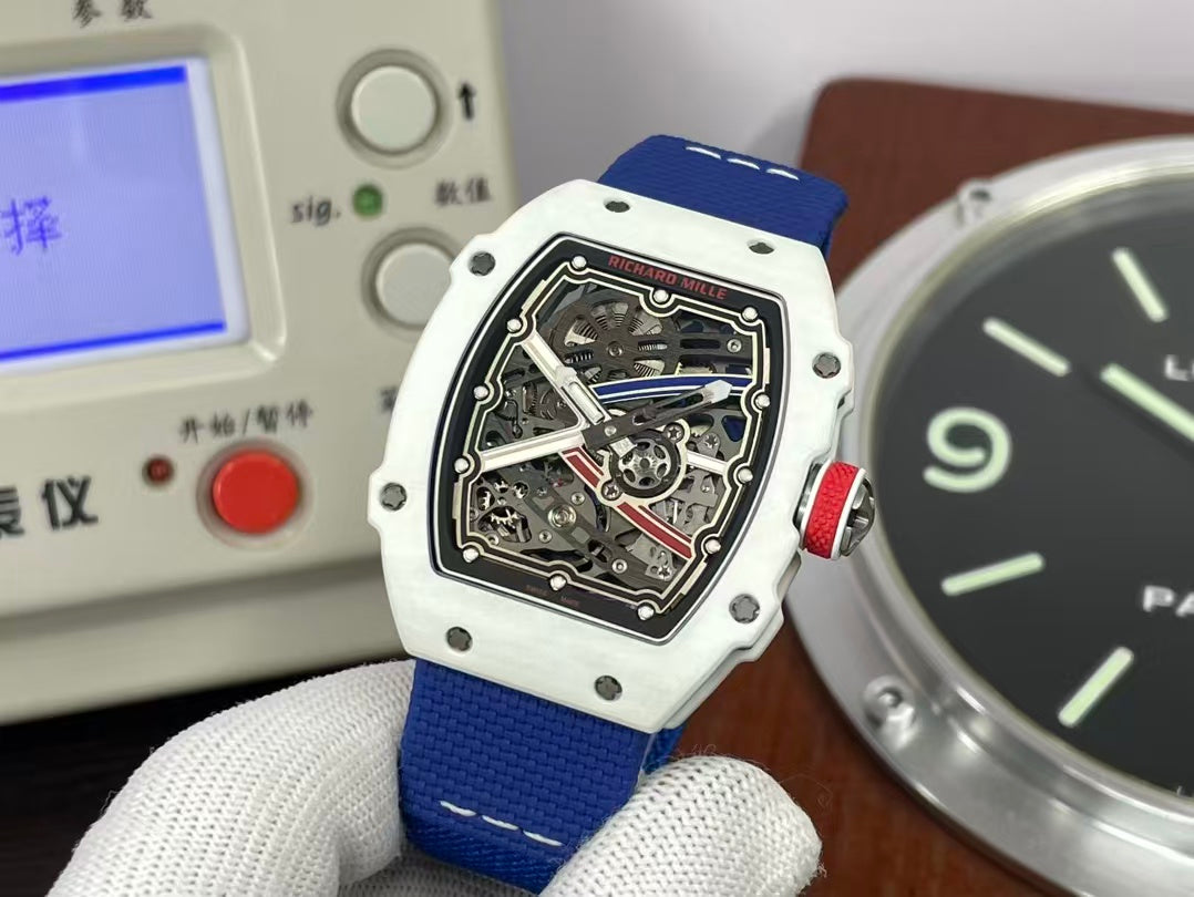 RM RM67 02 France White NTPT Case Blue Nylon Band CRMA7 Movement