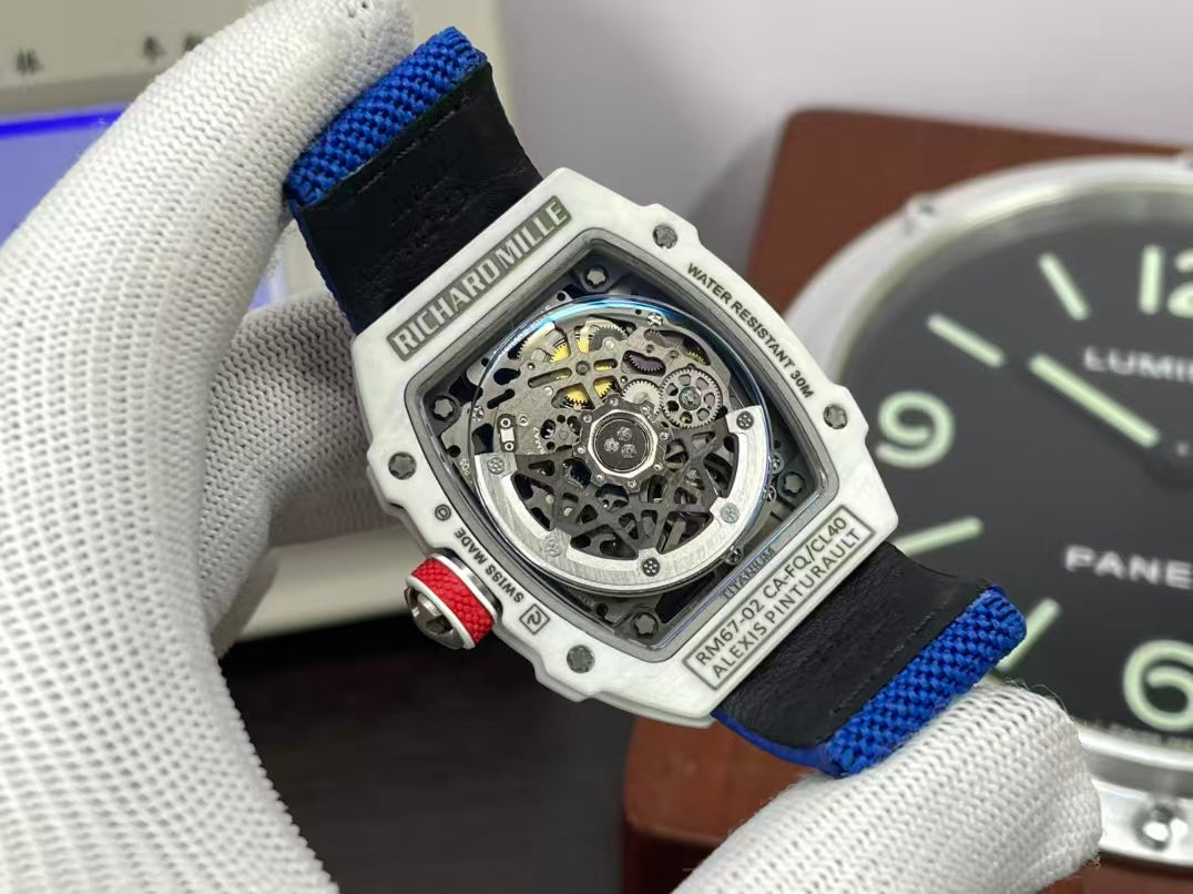 RM RM67 02 France White NTPT Case Blue Nylon Band CRMA7 Movement