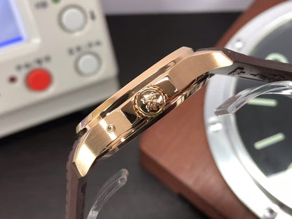 pp Aquanaut 5164R Rose Gold Case Brown Dial Brown Rubber Strap