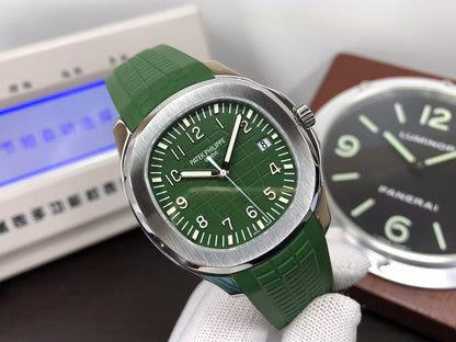 pp Aquanaut 5168G Stainless Steel Case Green Dial Green Rubber Band with 330 Movement