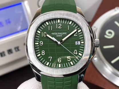pp Aquanaut 5168G Stainless Steel Case Green Dial Green Rubber Band with 330 Movement