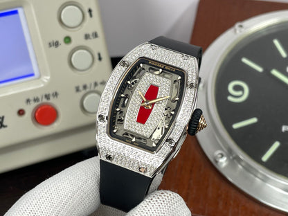 RM RM07 01 Snow Diamond CRMA2 Automatic Movement with Black Rubber Band