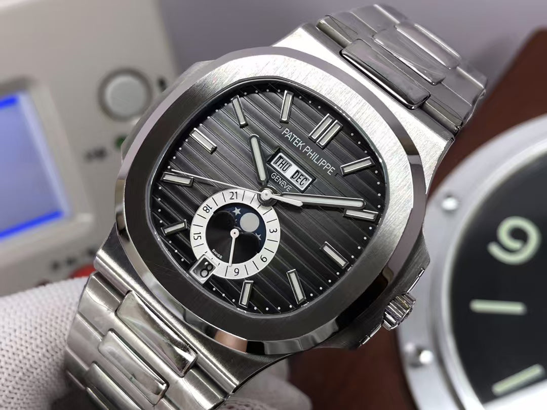 Premium pp Nautilus Annual Calendar 5726 Stainless Steel Case 325 Movement Grey Dial