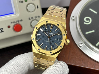 ap Royal Oak 37mm 15450 Yellow Gold Case Blue Dial with Super 3120 Movement