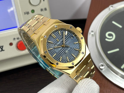 ap Royal Oak 37mm 15450 Yellow Gold Case Blue Dial with Super 3120 Movement