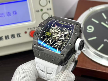 RM RM35-02 Real Black NTPT Case RMAL1 Movement White Rubber Strap