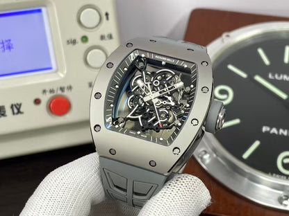 RM RM055 Gray Ceramic Case RMUL2 Movement Gray Shark Rubber Strap