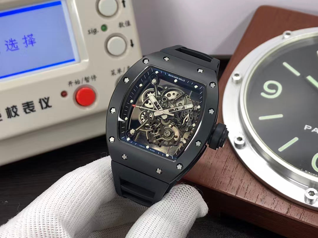RM RM055 Black Ceramic Case RMUL2 Movement Black Rubber Strap