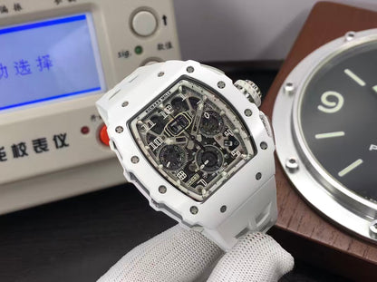 RM RM011 03 White Ceramic Case RMAC3 Movement White Rubber Strap