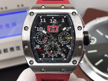 RM RM011 03 Titan Felipe Massa Valjoux 7750 Movement Skeleton Dial Red Rubber Strap