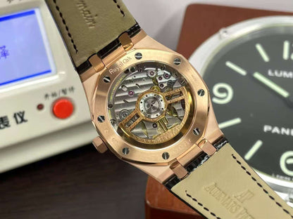 Super Watch ap Royal Oak 15510OR Rose Gold Case Black Dial 4302 Movement