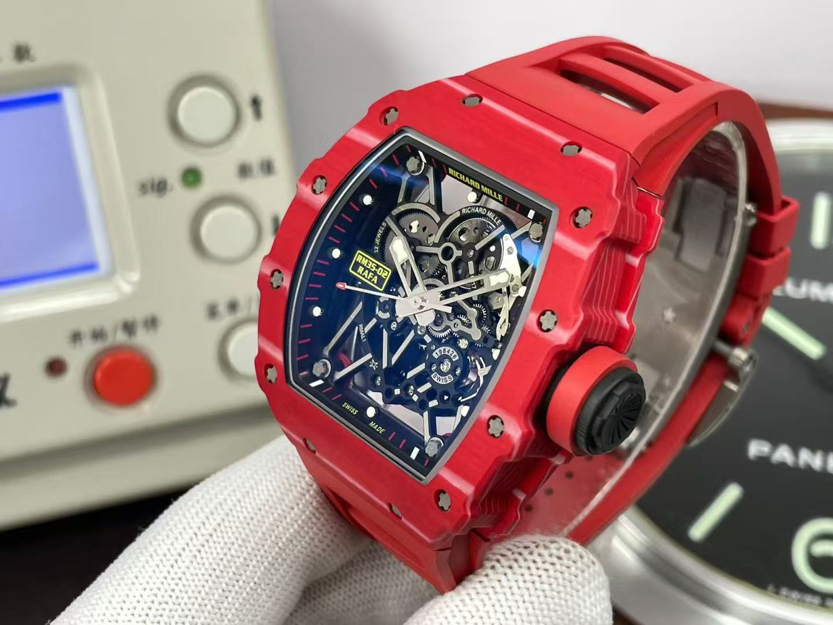 RM35-02 Rafael Nadal Red Devil Red Carbon Case RMAL1 Free Sprung Balance