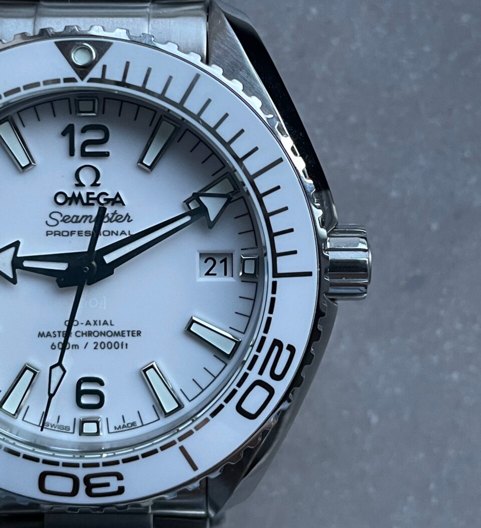 Planet Ocean Sea master 39.5mm White Real Ceramic VSF 1:1 Best Edition on SS strap A8906