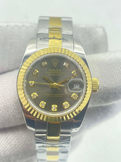 Rolex Lady-Datejust 26 Yellow Gold and Steel Diamond Dial Ref.179173