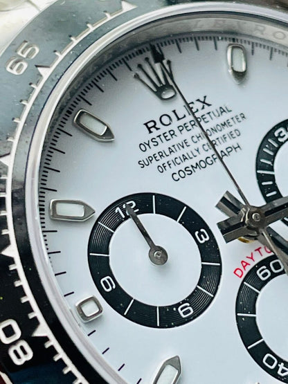 CLEAN FACTORY 1:1 Rolex Daytona 116500 PANDA Best Edition CF 904L SS Case and White Dial