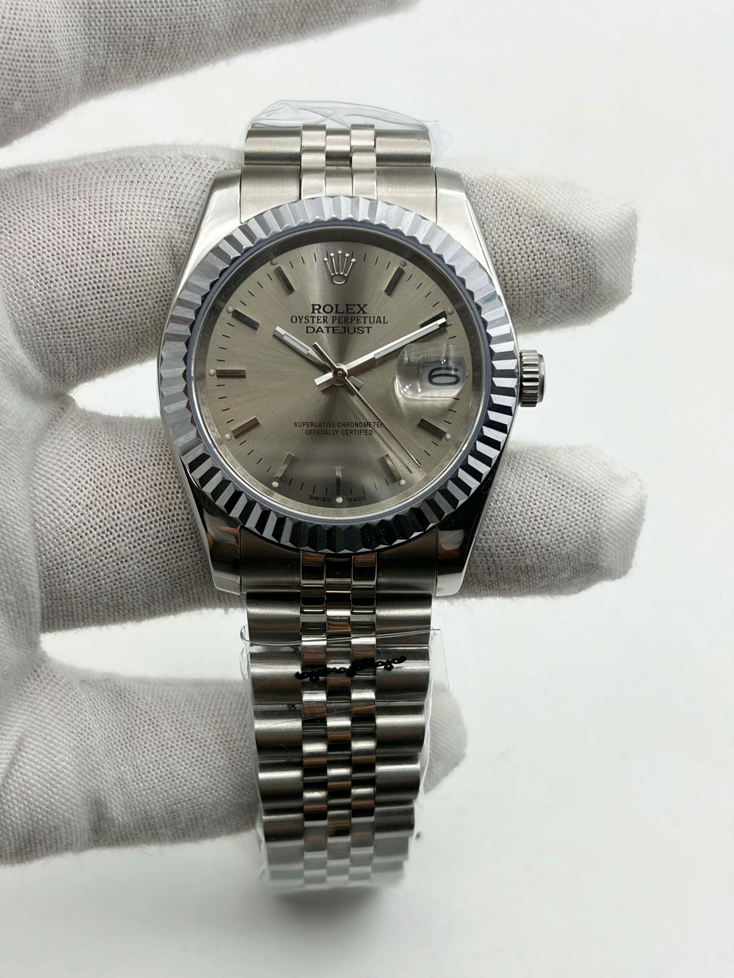 Rolex Steel Grey Index Dial Datejust 36 Ref.1601