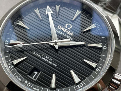 AQUA TERRA 150M MASTER CHRONOMETERS VSF 1:1 BEST EDITION BLACK DIAL SILVER SECOND HAND ON SS BRACELET A8900