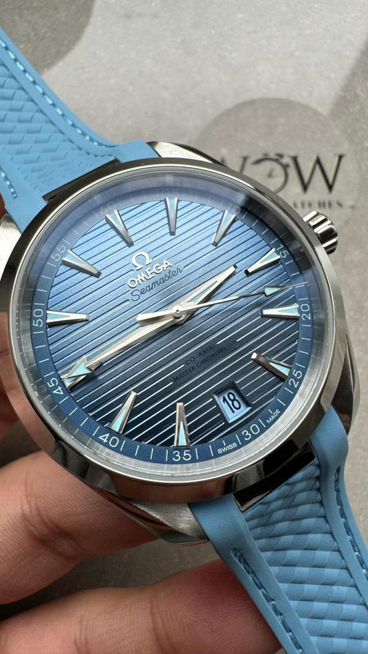 Aqua Terra 41mm VSF 1:1 Best Edition Summer Blue Dial on Blue Rubber Strap A8900