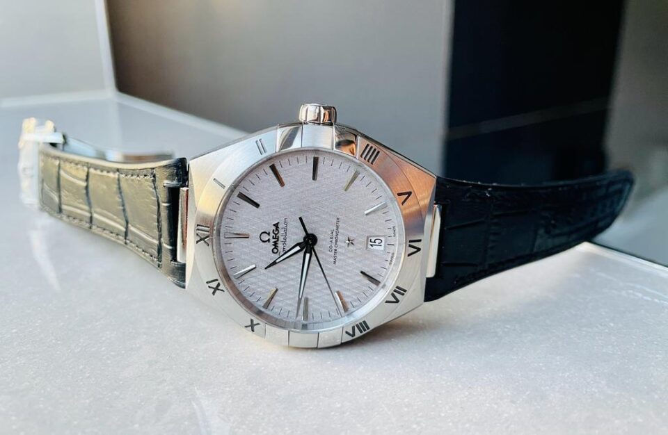 Constellation Black Ceramic SS SBF 1:1 Best Edition White Textured Dial on Black Gummy Strap A8900
