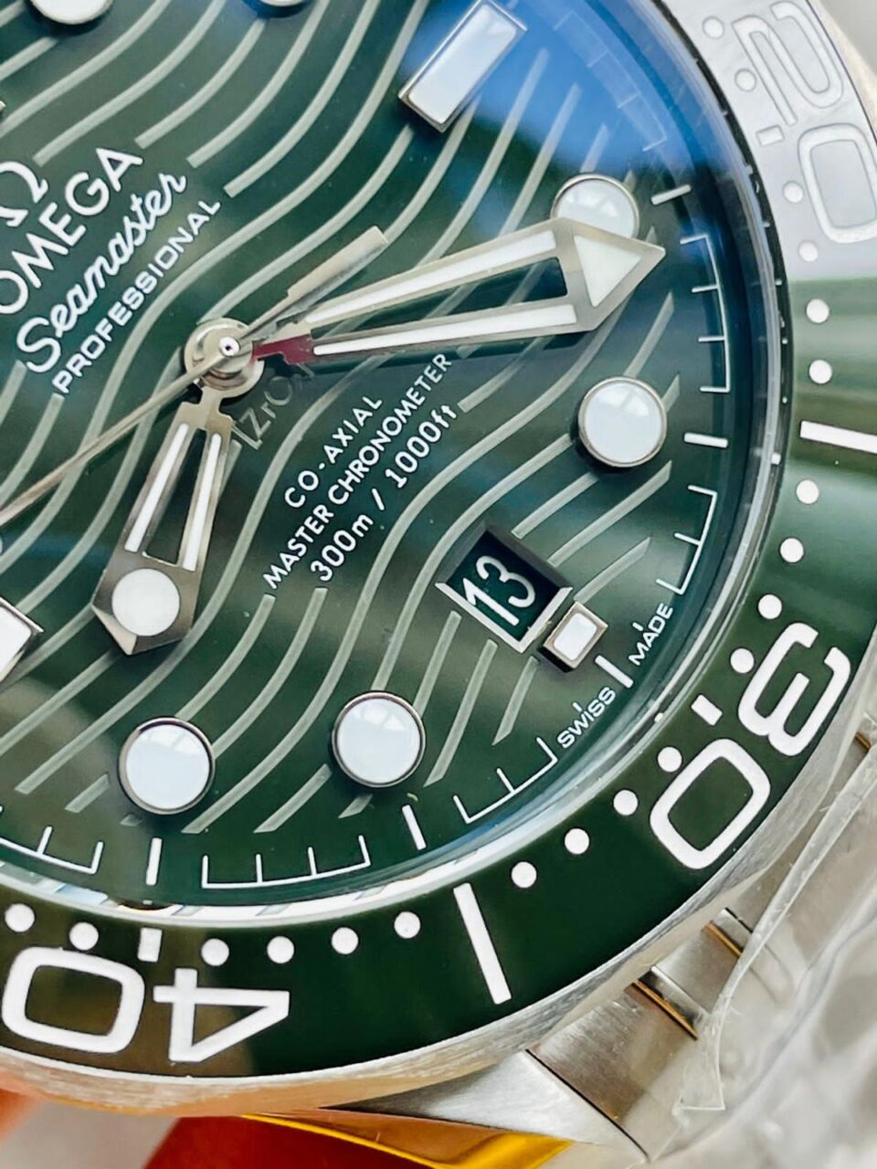 Seamaster Diver 300M SS/Green Ceramic Bezel ORF 1:1 Best Edition Green Dial on SS Bracelet A8800