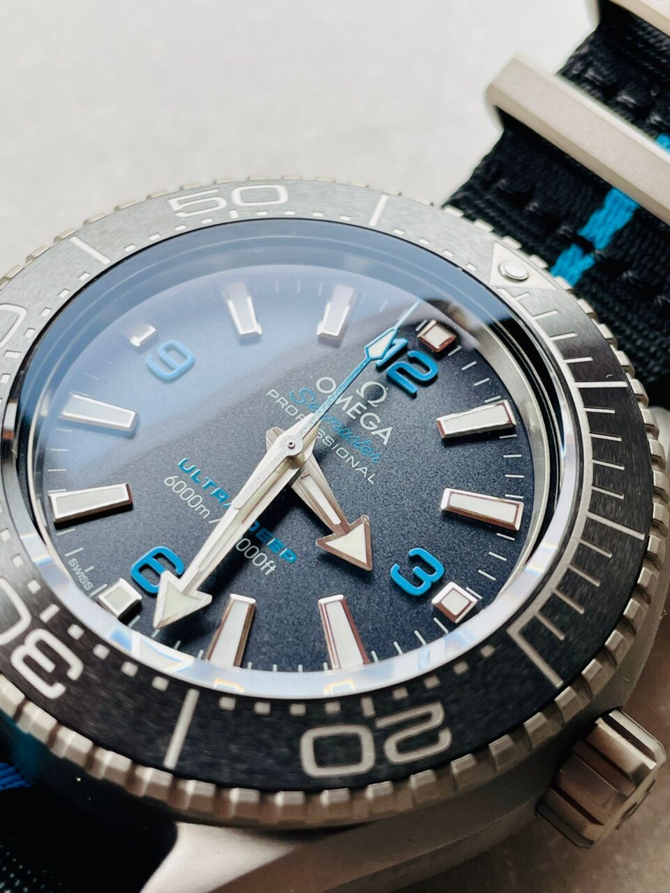 Seamaster 6000M Ultra Deep SS SBF 1:1 Best Edition Black Dial on Black Nylon Strap A8912 Super Clone