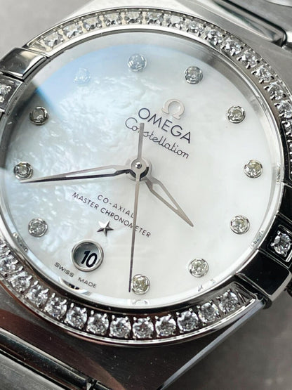 Constellation Co?Axial Master 29 mm Silver dial White dial on Diamond bezel