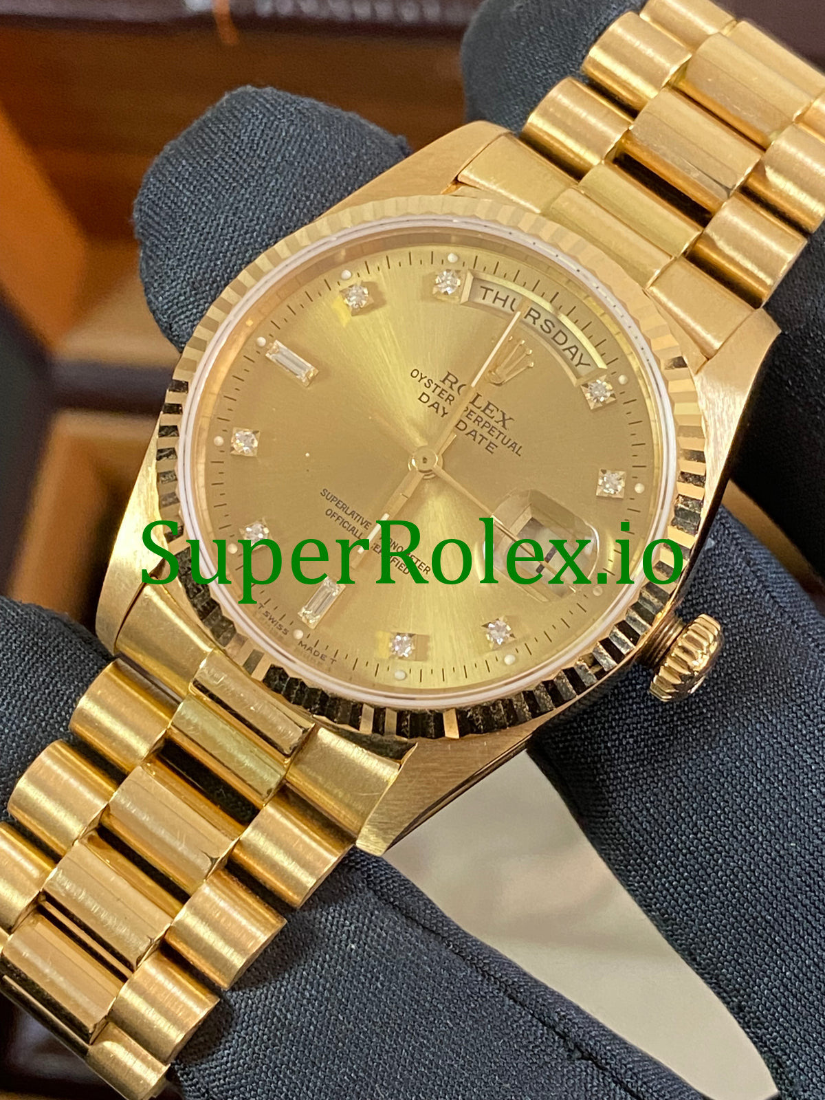 Rolex Dial Day-Date 36MM Yellow Gold Diamond Ref.18238