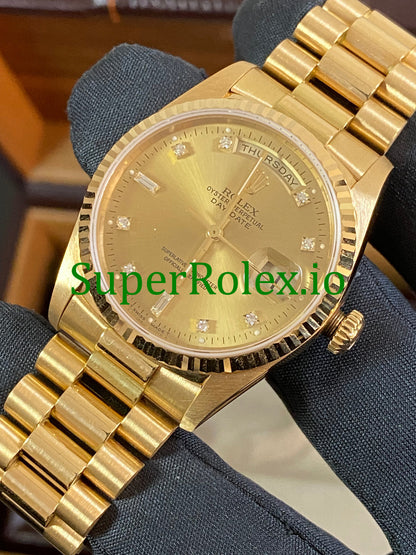 Rolex Dial Day-Date 36MM Yellow Gold Diamond Ref.18238