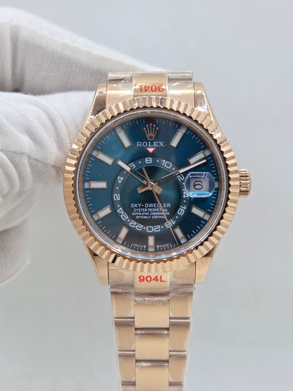 Noob FACTORY 1:1 Rolex Sky-Dweller 326935 RG/SS Turquosi Dial