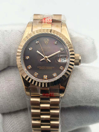 Rolex Lady-Datejust 26 Everose Gold Pearl Diamond Dial Ref.179175