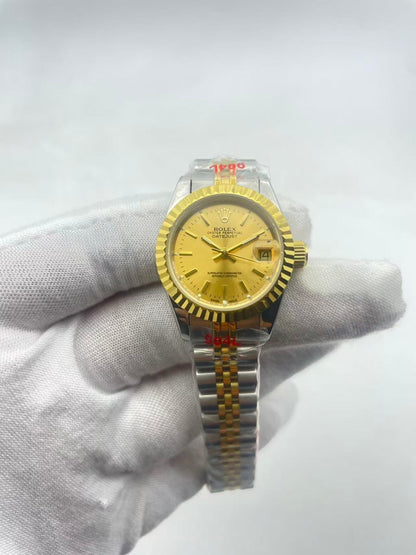 Rolex Lady-Datejust Steel and Yellow Gold Champagne Index Dial  Ref.69173