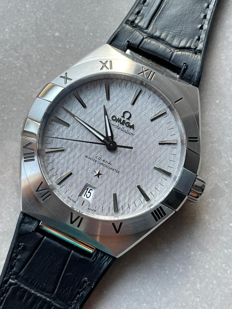 Constellation Black Ceramic SS SBF 1:1 Best Edition White Textured Dial on Black Gummy Strap A8900