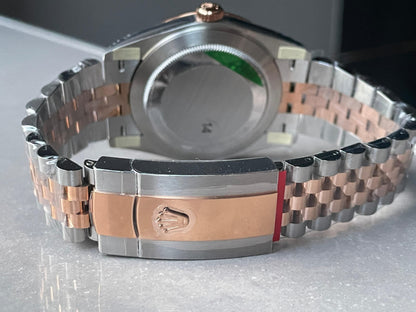 VSF Factory 1:1  Rolex Datejust 41mm 126331 904L RG/SS Fltued Bezel Pattern Motif Grey Dial Stick VS3235