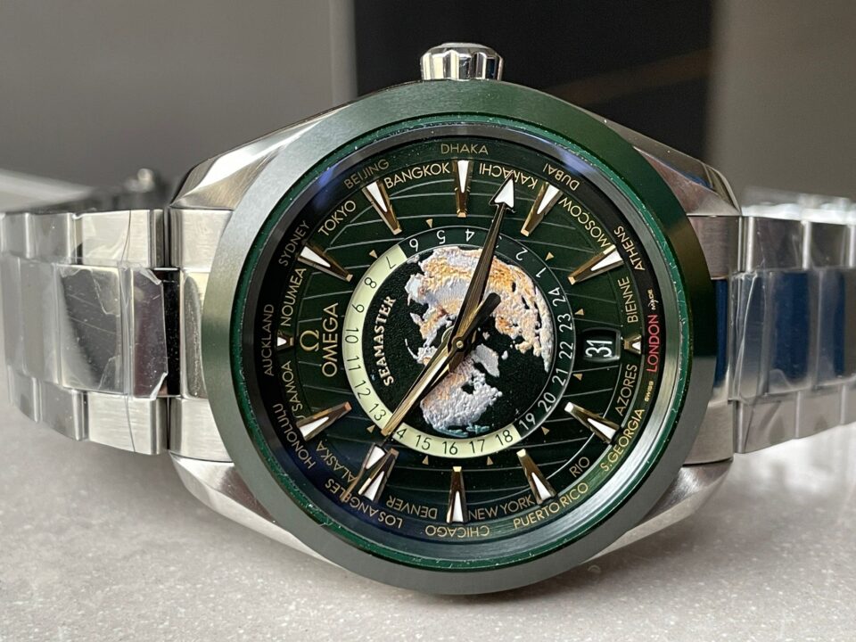 Omega Seamaster Aqua Terra Worldtimer VSF 1:1 Best Edition Green Dial on SS Bracelet A8938